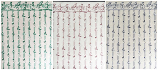 3 sheet of playtime wallpaper for a dolls house, miniature, decorating doll