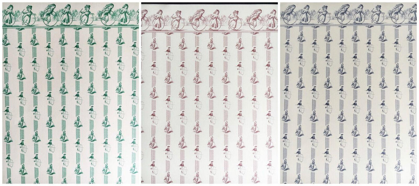 3 sheet of playtime wallpaper for a dolls house, miniature, decorating doll