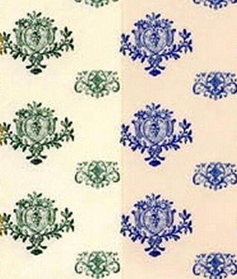 3 sheets byron & shelley wallpaper choice of two colours, dolls house miniature