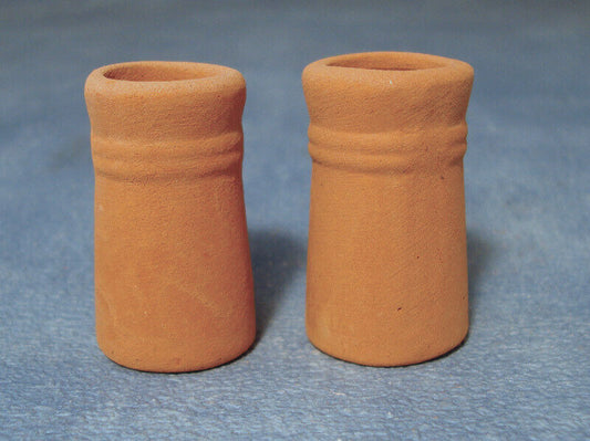 Two Small Round Chimney Pots, Miniatures DIY Fixture & Fittings Roof