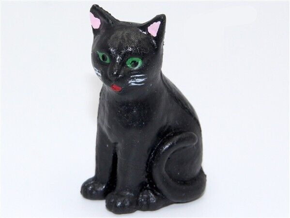 Black Sitting Cat, Doll House 1,12th Scale Miniature Pussy Cat