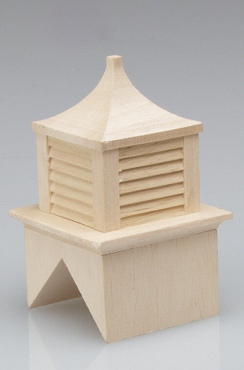 Wood Roof Cupola, Dolls House Miniature DIY Accessory