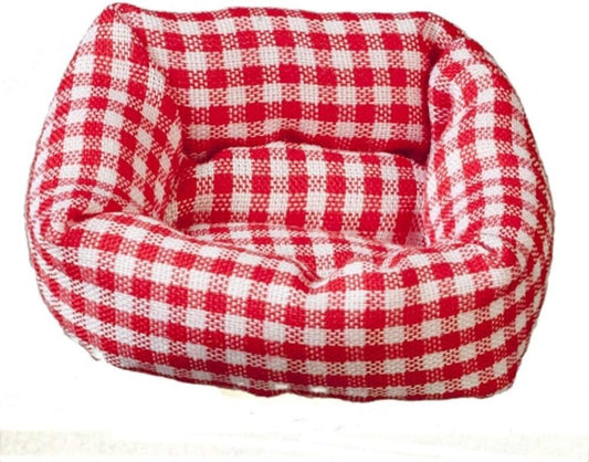 Dog or Cat Bed, Dolls House Miniature Pet Bed, 1.12 Scale