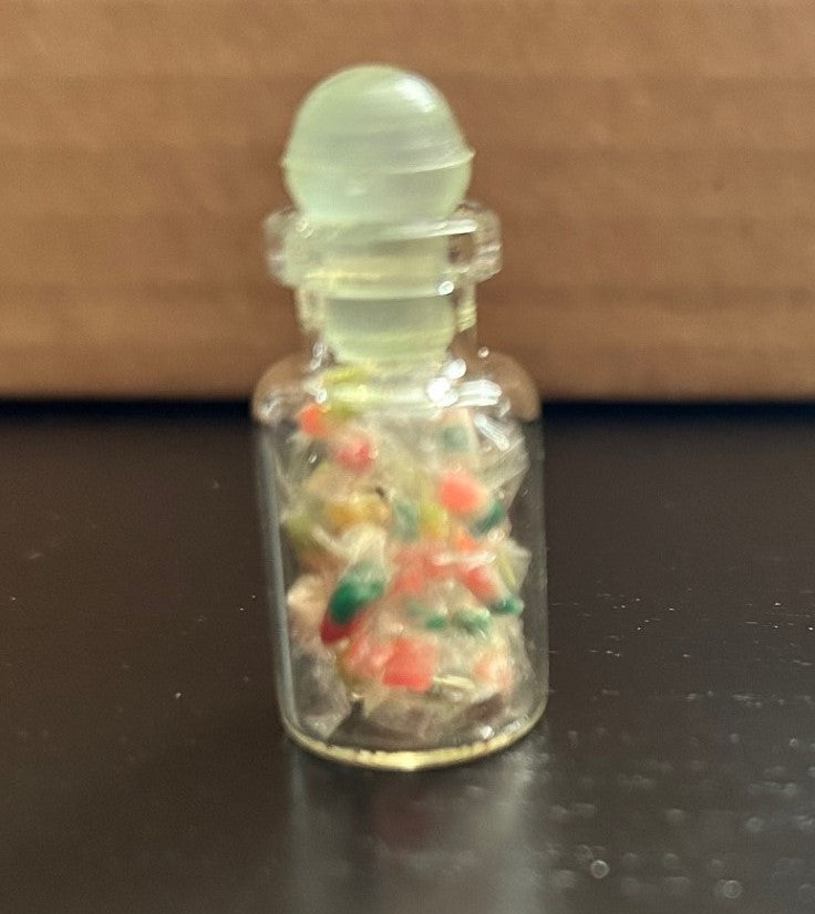 One Filled Glass Sweet Jars Choice of Twelve, Doll House Miniatures Sweets