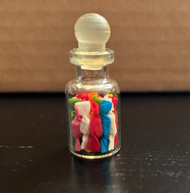 One Filled Glass Sweet Jars Choice of Twelve, Doll House Miniatures Sweets