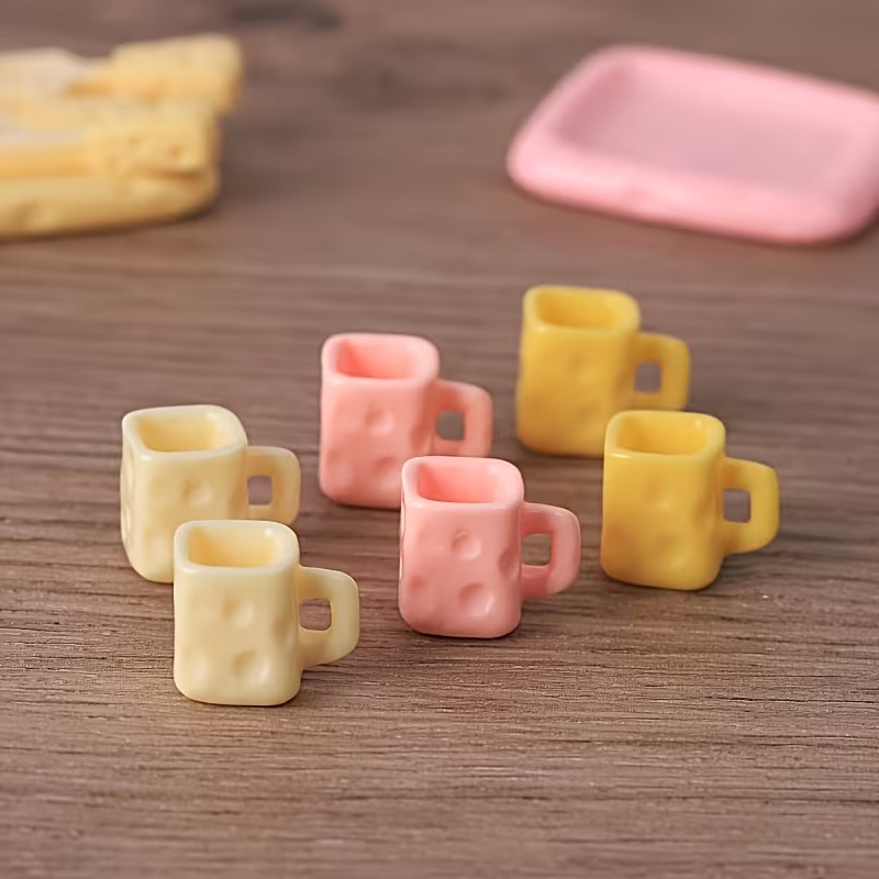 Modern Mugs One pair Choice Of Colour, Pink, Yellow Or Cream.