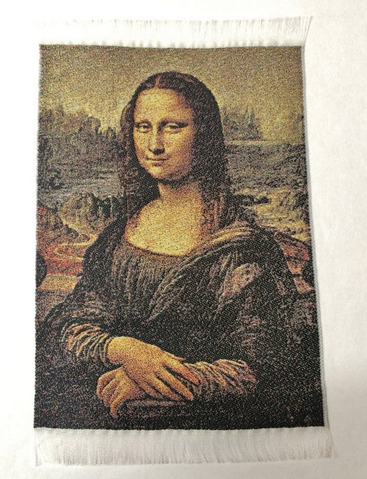 Mona Lisa Rug, Doll House Miniature, 1.12 Scale Home Decor, Da Vinci