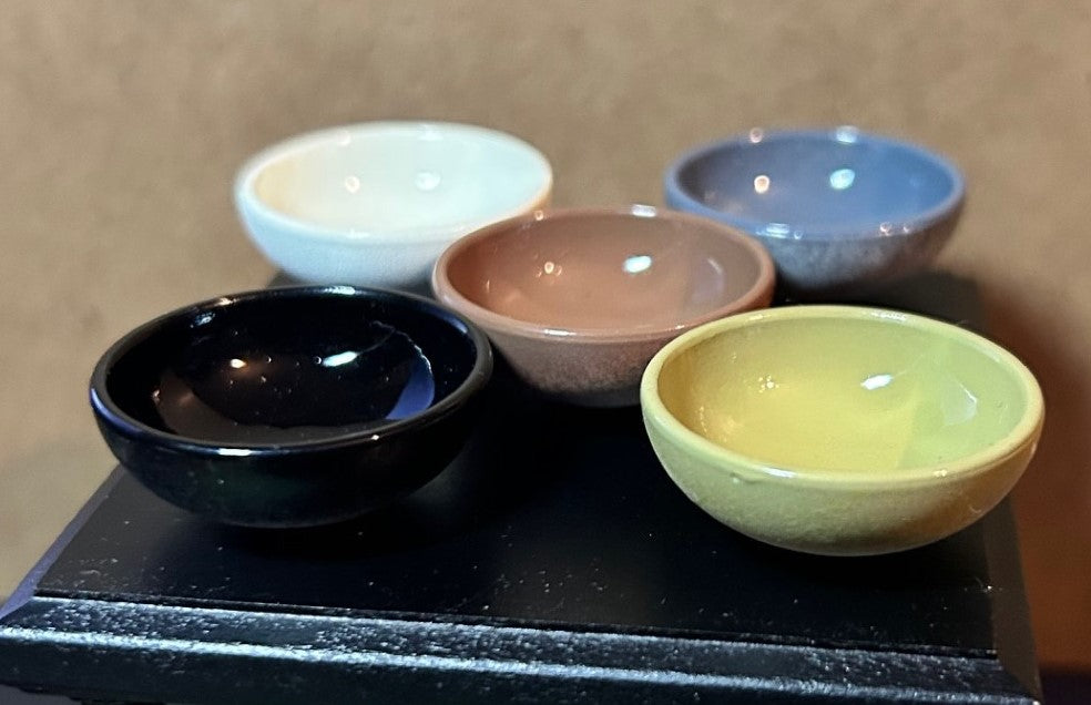 5 Bowls Dolls House Miniatures