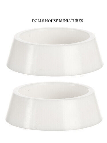 Two Large Pet Bowls, Doll House Miniatures, Pets & Animals, 1.12 Scale