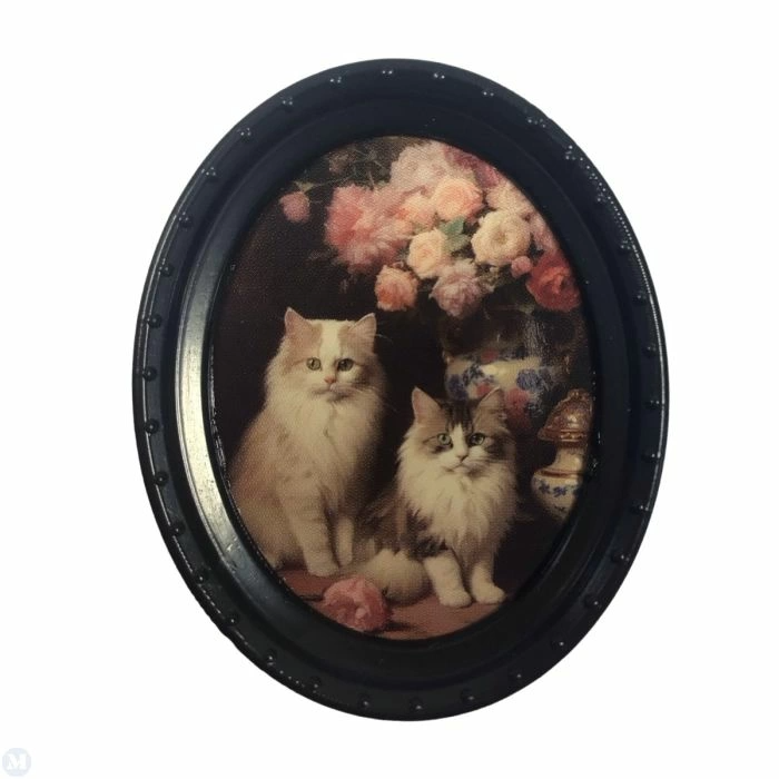 Framed Cats Picture, Dolls House Miniature Wall Decor