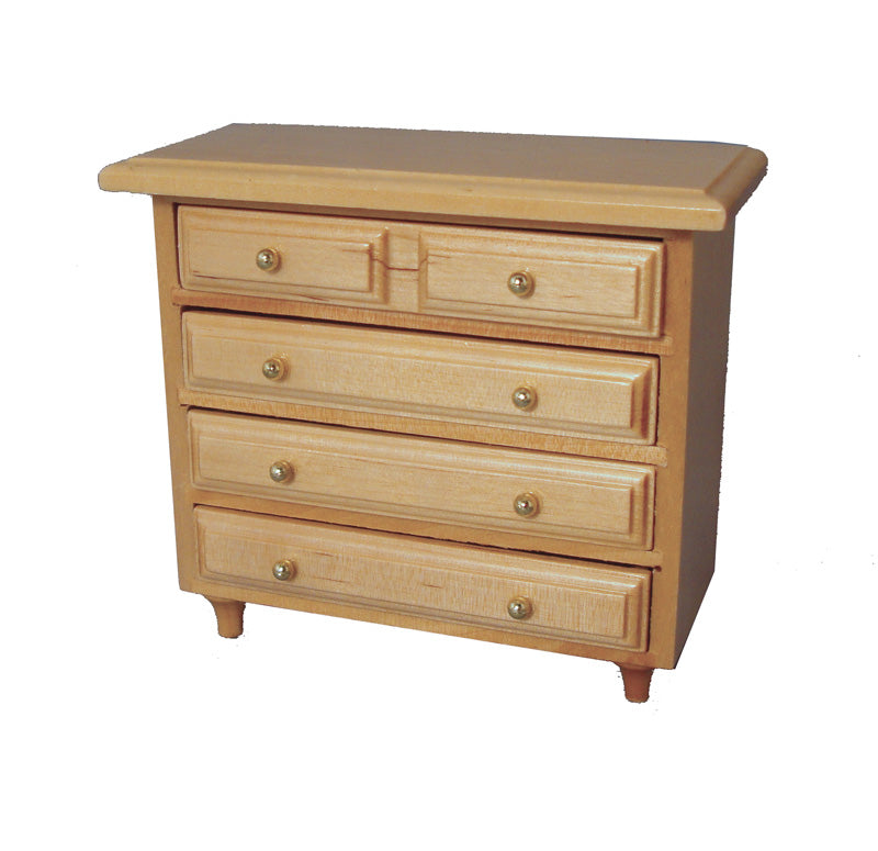 Pine Chest Of Drawers, Dolls House Bedroom Furniture 1.12 Scale
