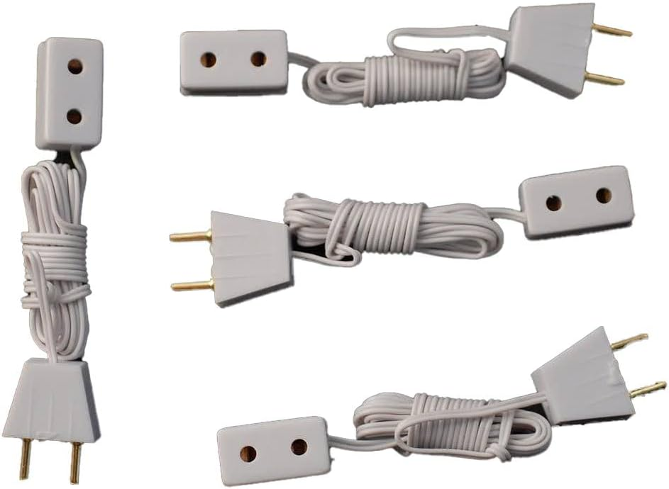Pack of Four Single Extensions / Sockets, Dolls House Miniature 12v