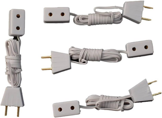Pack of Four Single Extensions / Sockets, Dolls House Miniature 12v