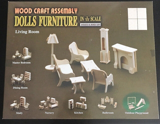 1/12th Scale Living Room Furniture Set, Dolls House Miniature, UK