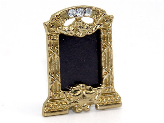 Brass Photo Frame With Embedded Jewels, Dolls House Miniature Picture Frames