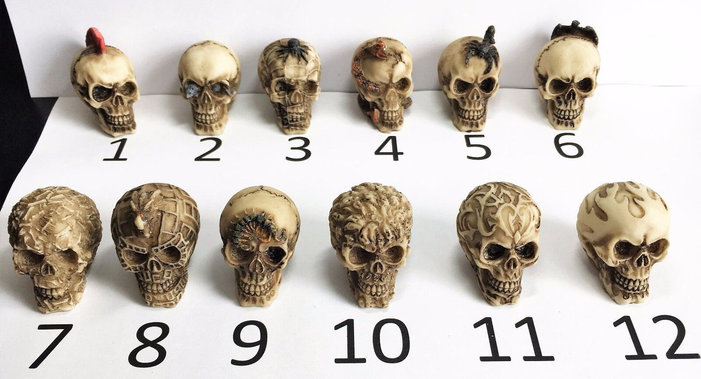 Skull, Miniatures Skulls, Gothic ornamental choice, Free Postage