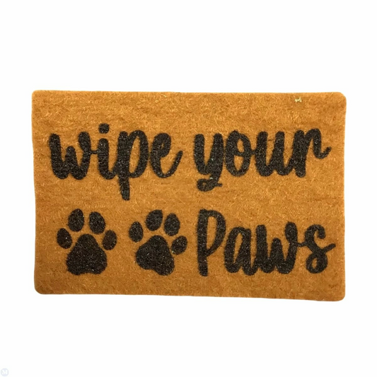 Wipe Your Paws Mat, Dolls House Miniature Front Door Mat, Welcome Rug