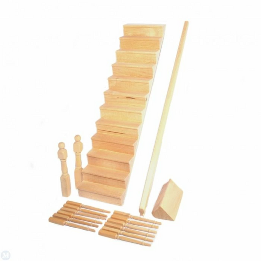 Staircase Kit, Dolls House Stairs, Spindles, Banister, Newel Posts, 1.12 Scale