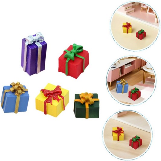 5 Christmas / Birthday presents, Xmas, Dolls House Miniatures 1.12 Scale