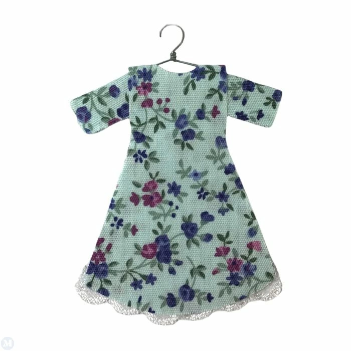 Floral Child's Dress On Hanger, Dolls House Miniature Doll Accessory