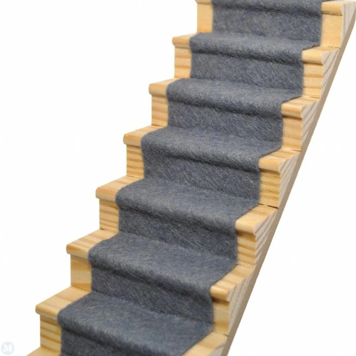 Slate Grey Stair Carpet, Dolls House Miniature 1.12 Scale Adhesive Back