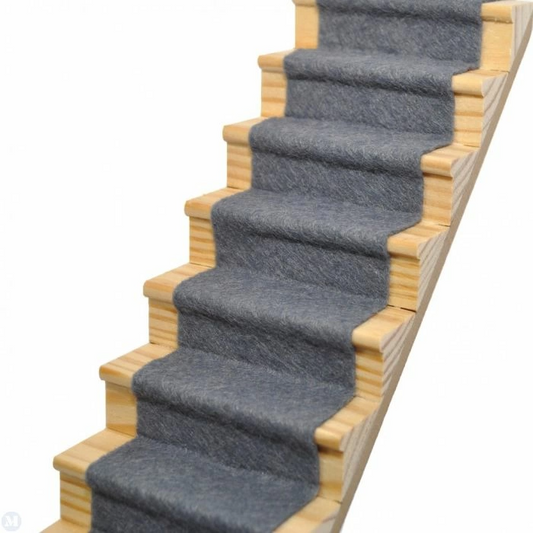 Slate Grey Stair Carpet, Dolls House Miniature 1.12 Scale Adhesive Back