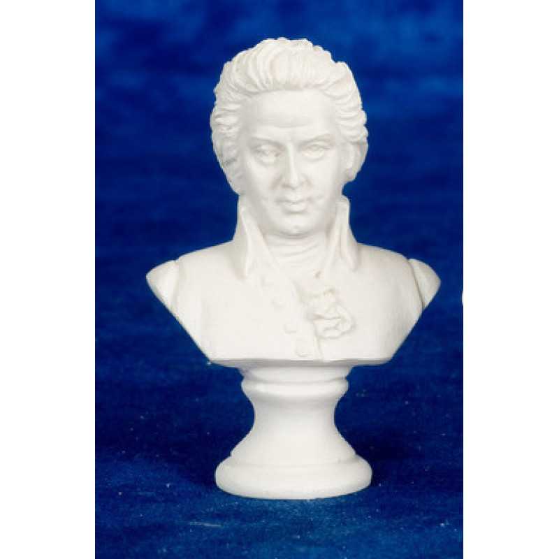 Mozart Bust, Dolls House Miniature, Ornament, 39mm Height, 1.12 Scale