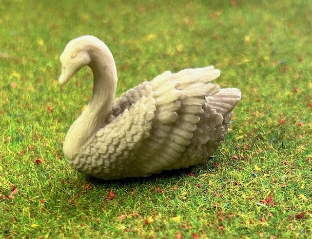 Miniature Swan, Decorative Miniature Garden Statue, Dolls House Miniatures