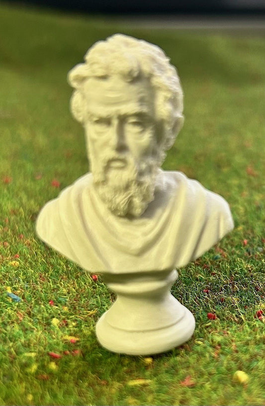 Michel Angelo Bust, Dolls House Miniature, Ornament, 39mm Height, 1.12 Scale
