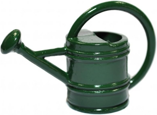 Green Metal Watering Can, Dolls House Garden Miniature, Flowers