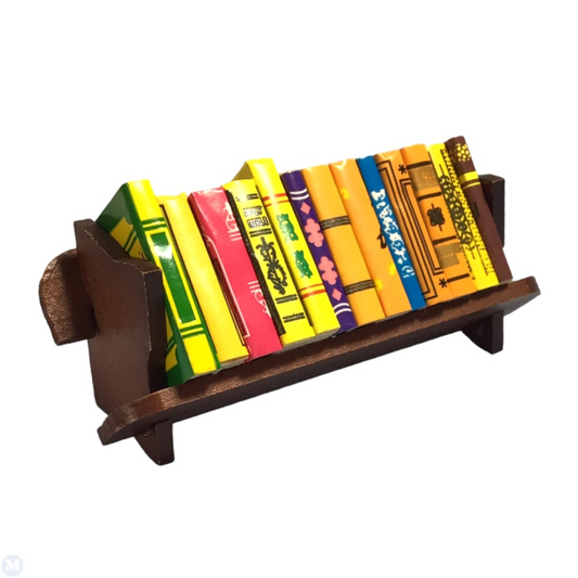 Books & Rack, Dolls House Miniature Stationary, Loose Books, 1.12 Scale Library