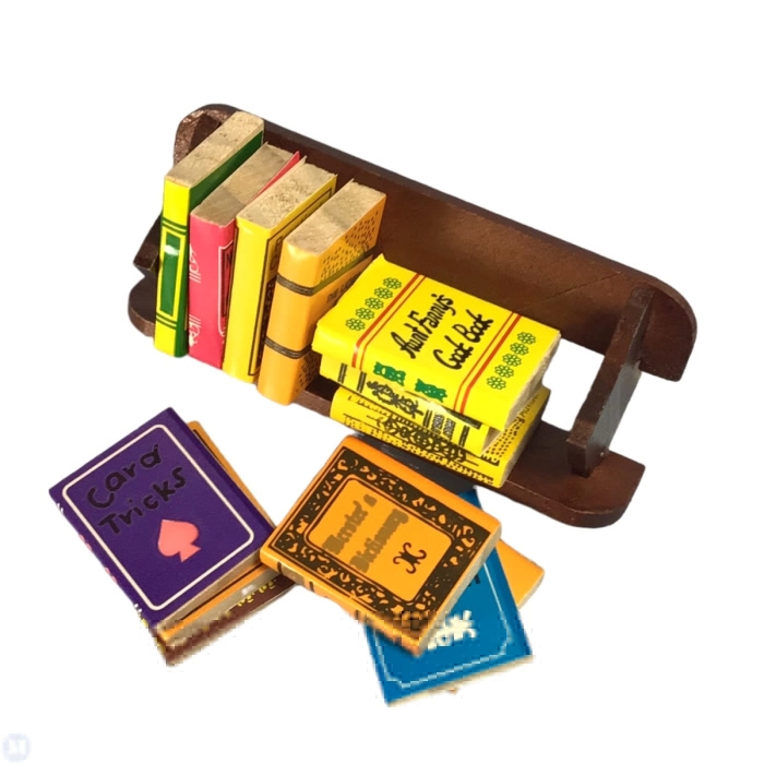 Books & Rack, Dolls House Miniature Stationary, Loose Books, 1.12 Scale Library