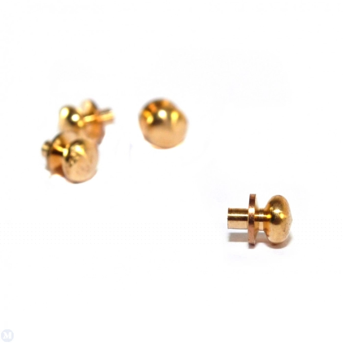 4mm Antique Brass Door Knobs, Pack of 4, Dolls House Miniatures