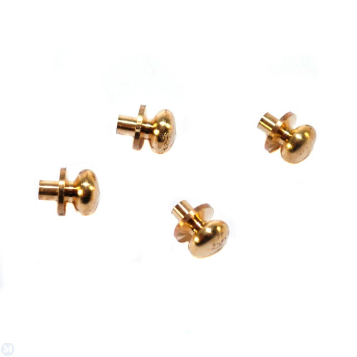 4mm Antique Brass Door Knobs, Pack of 4, Dolls House Miniatures