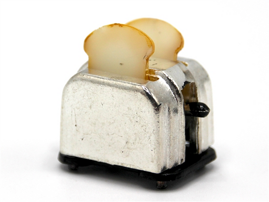 Silver Toaster with Toast, Dolls House Miniature, Kitchen, Dining