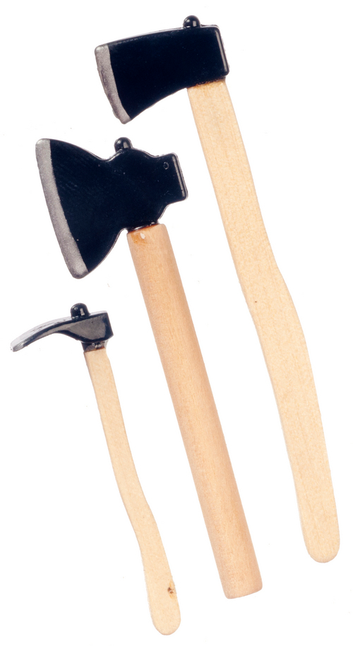 Chopping Tools, Dolls House Miniatures, Garden, Outdoor, 1.12 Scale, Lumberjack