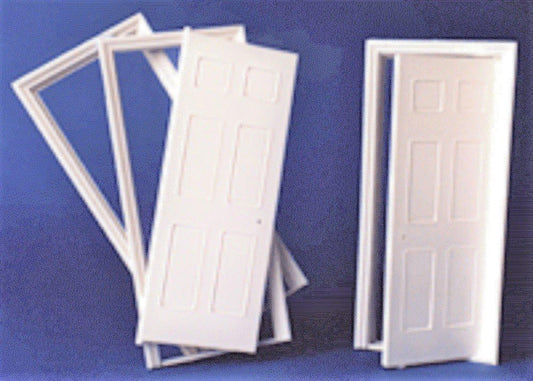 1 Dolls House White Plastic 6 Panel Interior Door Builders DIY 1:24 Scale