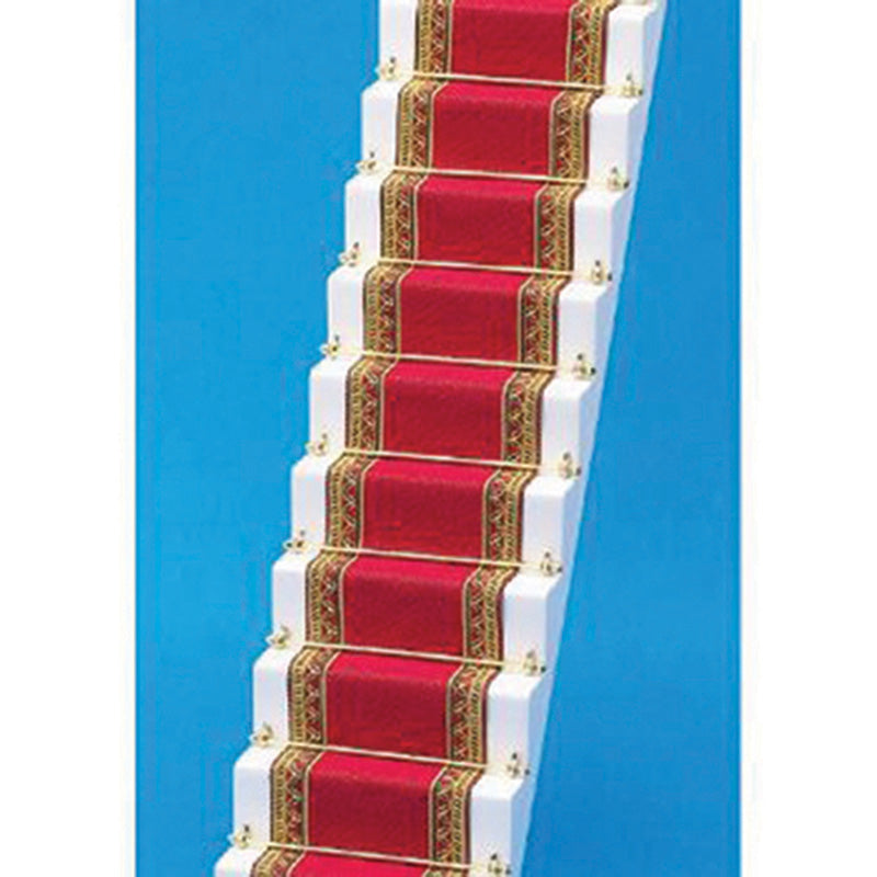 Red & Gold Edged Stair Carpet, Doll House Miniature, Home Decor, Staircase