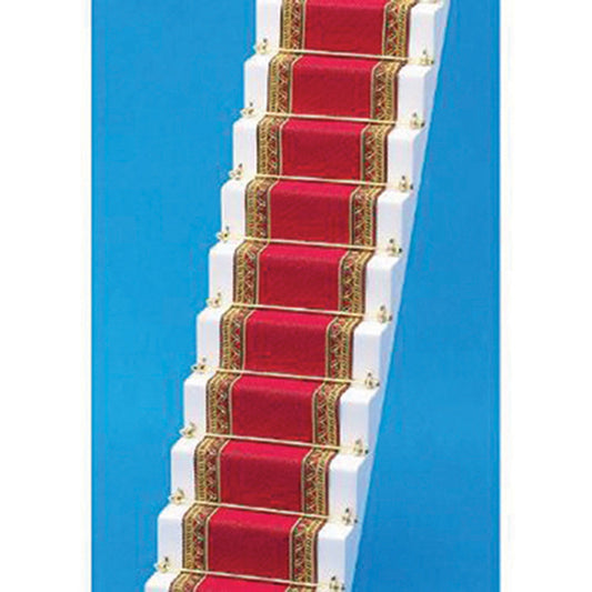 Red & Gold Edged Stair Carpet, Doll House Miniature, Home Decor, Staircase