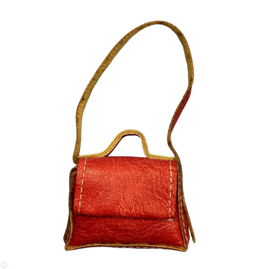 Red Handbag, Doll House Miniatures, Doll Accessory 1.12th Scale Bag