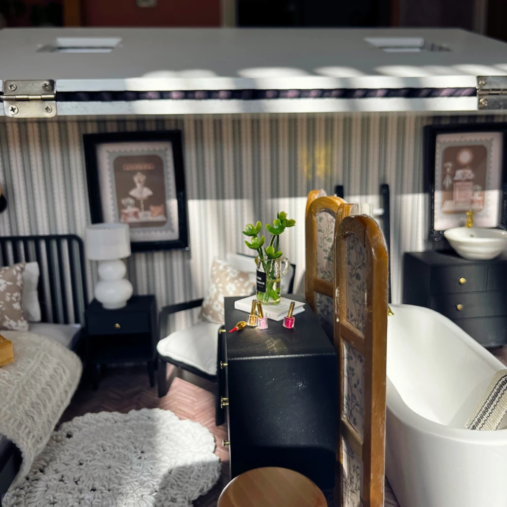 Nail Polish Bottles & Lipstick, Doll House Miniatures. Bedroom  Make Up 1:12th