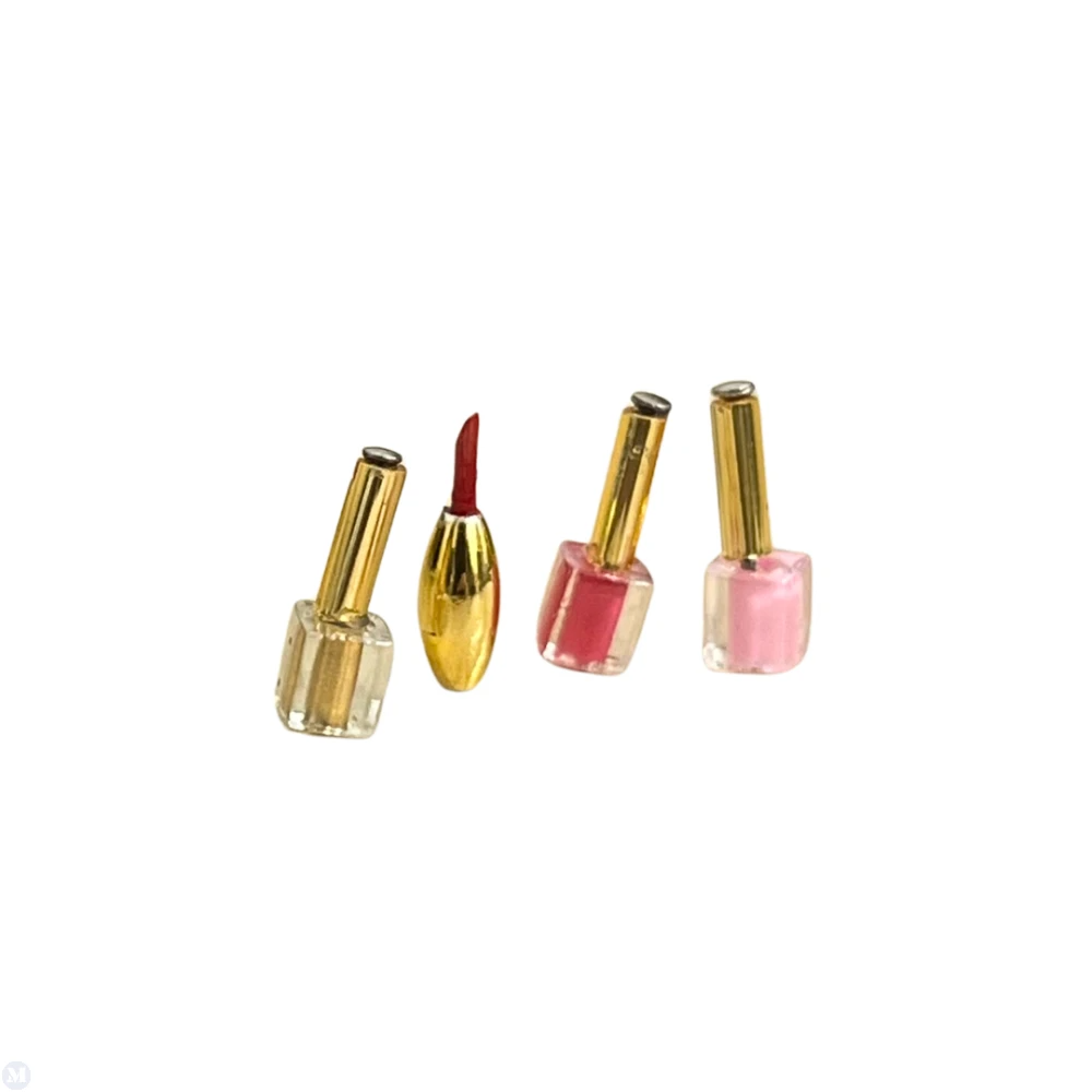 Nail Polish Bottles & Lipstick, Doll House Miniatures. Bedroom  Make Up 1:12th