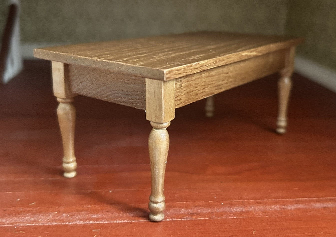 Oak Table With Drawer, Dolls House Miniatures, 1.12 Scale Furniture, Kitchen