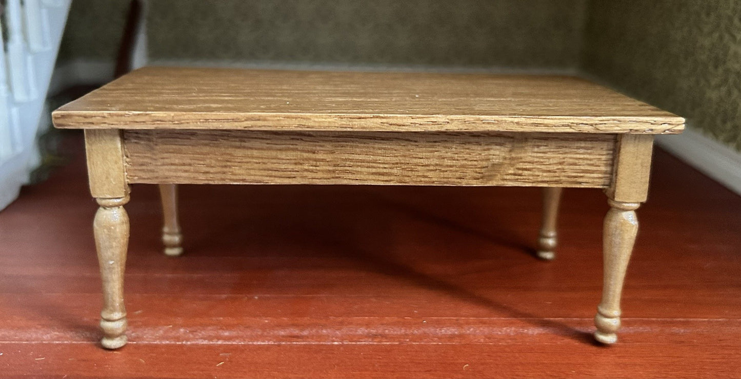 Oak Table With Drawer, Dolls House Miniatures, 1.12 Scale Furniture, Kitchen