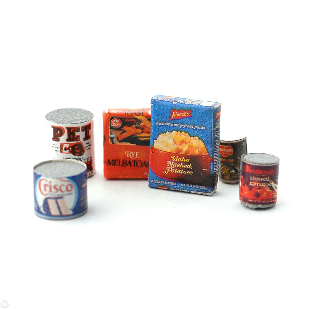 Assorted Groceries, Tins & Packets, Dolls House Miniature Food