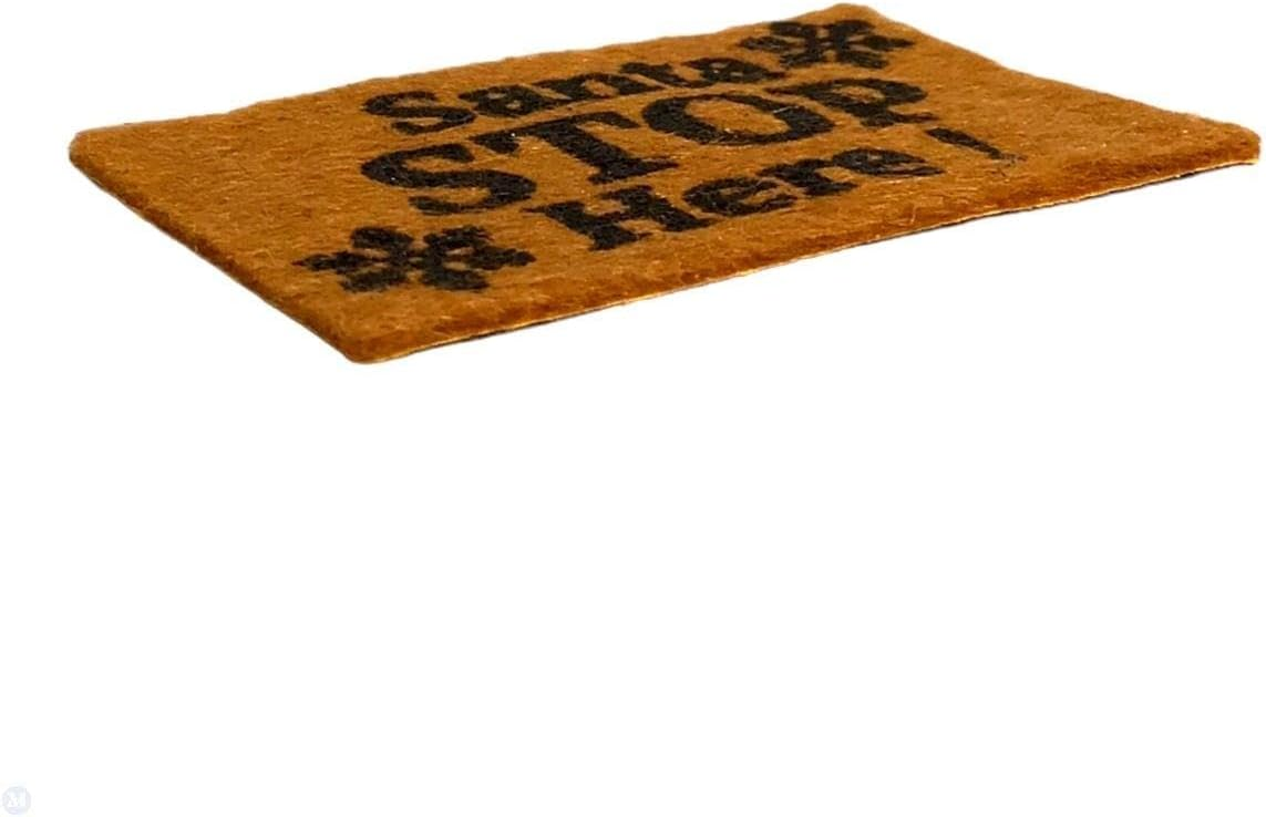 Santa Stop Here Door Mat, Dolls House Miniature Christmas, Adhesive