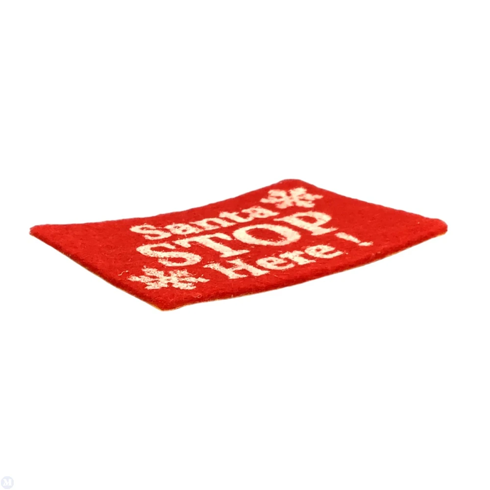 Santa Stop Here Door Mat, Dolls House Miniature Christmas, Adhesive