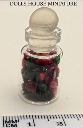 One Filled Glass Sweet Jars Choice of Twelve, Doll House Miniatures Sweets