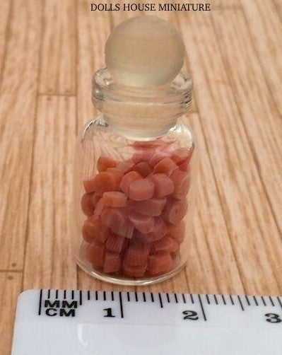 One Filled Glass Sweet Jars Choice of Twelve, Doll House Miniatures Sweets